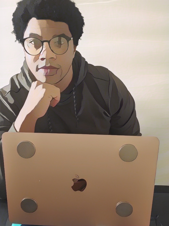 This is a cartoon style painted image of a man